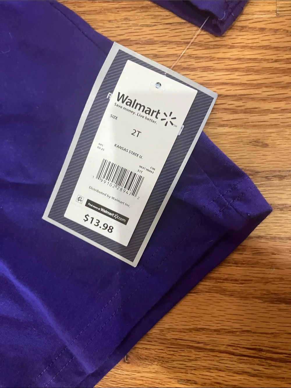 Girls' Kansas State Long-Sleeve Purple 'I Heart Wildcats' Graphic Tee Sz 2T NWT